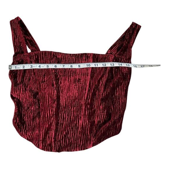 N By Naked Wardrobe Boned Plush Velvet Crop Tank In Wine Size XL NWT Zip Back - Picture 6 of 12